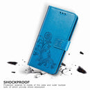 For Oppo A53 2020 Four-leaf Clasp Embossed Buckle Mobile Phone Protection Leather Case with Lanyard & Card Slot & Wallet & Bracket Function(Blue)