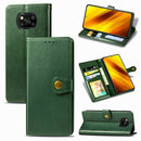 For Xiaomi Poco X3 NFC Retro Solid Color Leather Buckle Phone Case with Lanyard & Photo Frame & Card Slot & Wallet & Stand Function(Green)