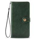 For Xiaomi Poco X3 NFC Retro Solid Color Leather Buckle Phone Case with Lanyard & Photo Frame & Card Slot & Wallet & Stand Function(Green)
