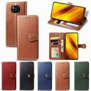 For Xiaomi Poco X3 NFC Retro Solid Color Leather Buckle Phone Case with Lanyard & Photo Frame & Card Slot & Wallet & Stand Function(Green)