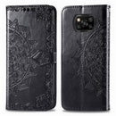 For Xiaomi Poco X3 NFC Mandala Flower Embossed Horizontal Flip Leather Case with Bracket / Card Slot / Wallet / Lanyard(Black)