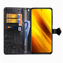 For Xiaomi Poco X3 NFC Mandala Flower Embossed Horizontal Flip Leather Case with Bracket / Card Slot / Wallet / Lanyard(Black)