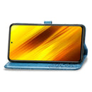 For Xiaomi Poco X3 NFC Mandala Flower Embossed Horizontal Flip Leather Case with Bracket / Card Slot / Wallet / Lanyard(Blue)