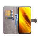 For Xiaomi Poco X3 NFC Mandala Flower Embossed Horizontal Flip Leather Case with Bracket / Card Slot / Wallet / Lanyard(Gray)