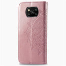 For Xiaomi Poco X3 NFC Mandala Flower Embossed Horizontal Flip Leather Case with Bracket / Card Slot / Wallet / Lanyard(Rose Gold)