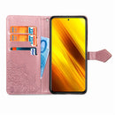For Xiaomi Poco X3 NFC Mandala Flower Embossed Horizontal Flip Leather Case with Bracket / Card Slot / Wallet / Lanyard(Rose Gold)