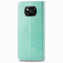 For Xiaomi Poco X3 NFC Mandala Flower Embossed Horizontal Flip Leather Case with Bracket / Card Slot / Wallet / Lanyard(Green)