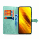 For Xiaomi Poco X3 NFC Mandala Flower Embossed Horizontal Flip Leather Case with Bracket / Card Slot / Wallet / Lanyard(Green)