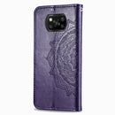 For Xiaomi Poco X3 NFC Mandala Flower Embossed Horizontal Flip Leather Case with Bracket / Card Slot / Wallet / Lanyard(Purple)
