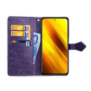 For Xiaomi Poco X3 NFC Mandala Flower Embossed Horizontal Flip Leather Case with Bracket / Card Slot / Wallet / Lanyard(Purple)