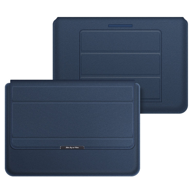 4 in 1 Universal Laptop Holder PU Waterproof Protection Wrist Laptop Bag, Size:13/14inch(Dark blue)