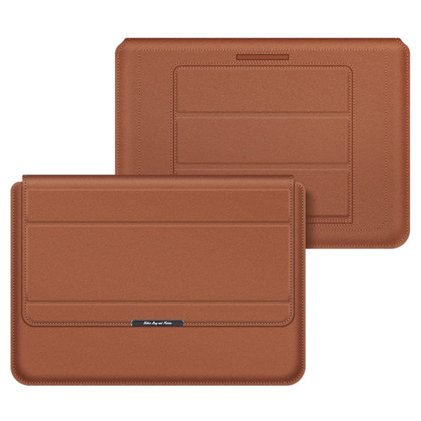 4 in 1 Universal Laptop Holder PU Waterproof Protection Wrist Laptop Bag, Size:13/14inch(Brown)