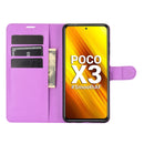 For Xiaomi Poco X3/X3 NFC Litchi Texture Horizontal Flip Protective Case with Holder & Card Slots & Wallet(Purple)