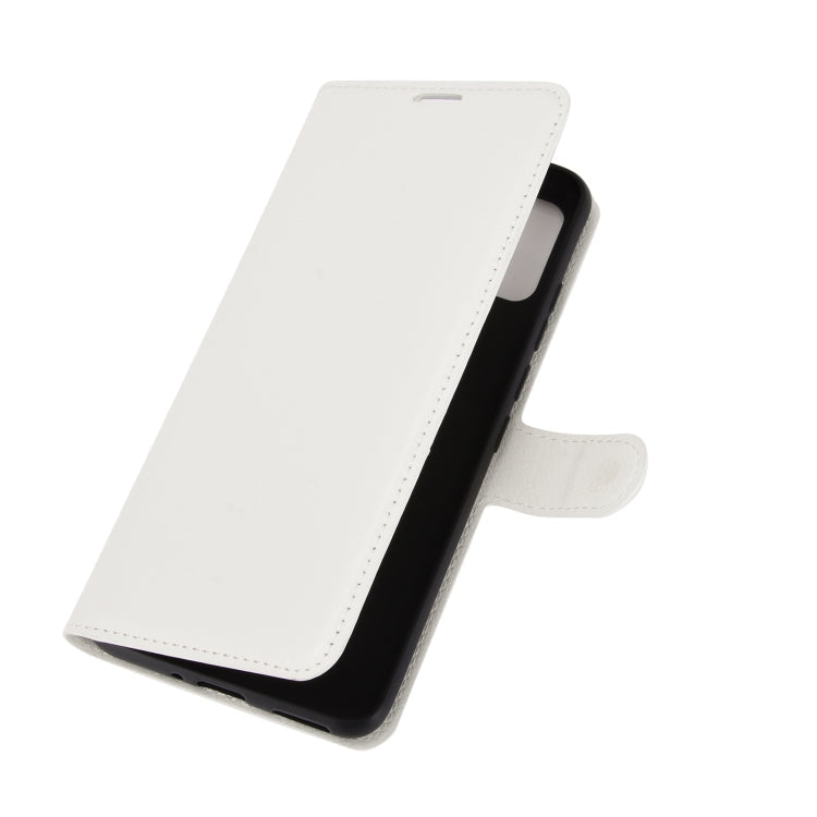 For WIKO View 5 Litchi Texture Horizontal Flip Protective Case with Holder & Card Slots & Wallet(White)