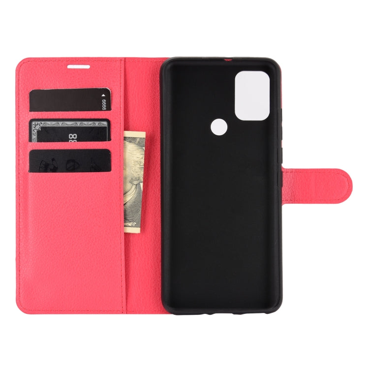 For WIKO View 5 Litchi Texture Horizontal Flip Protective Case with Holder & Card Slots & Wallet(Red)