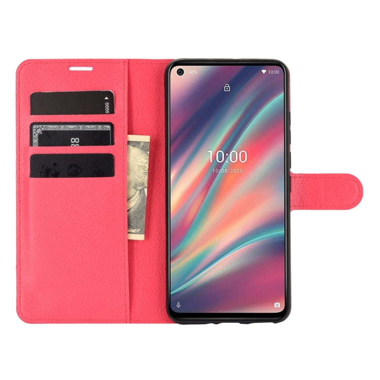 For WIKO View 5 Litchi Texture Horizontal Flip Protective Case with Holder & Card Slots & Wallet(Red)