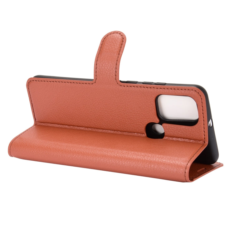 For WIKO View 5 Litchi Texture Horizontal Flip Protective Case with Holder & Card Slots & Wallet(Brown)