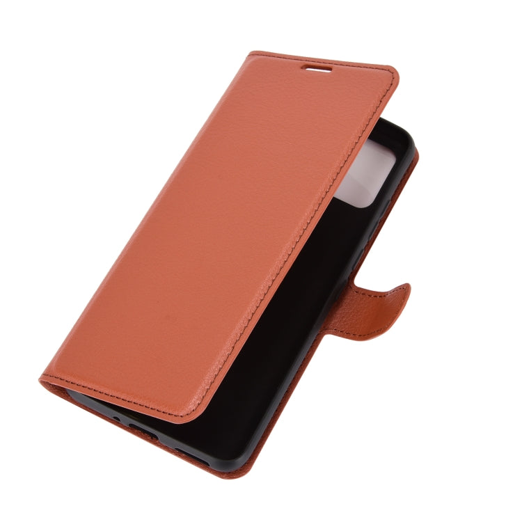 For WIKO View 5 Litchi Texture Horizontal Flip Protective Case with Holder & Card Slots & Wallet(Brown)