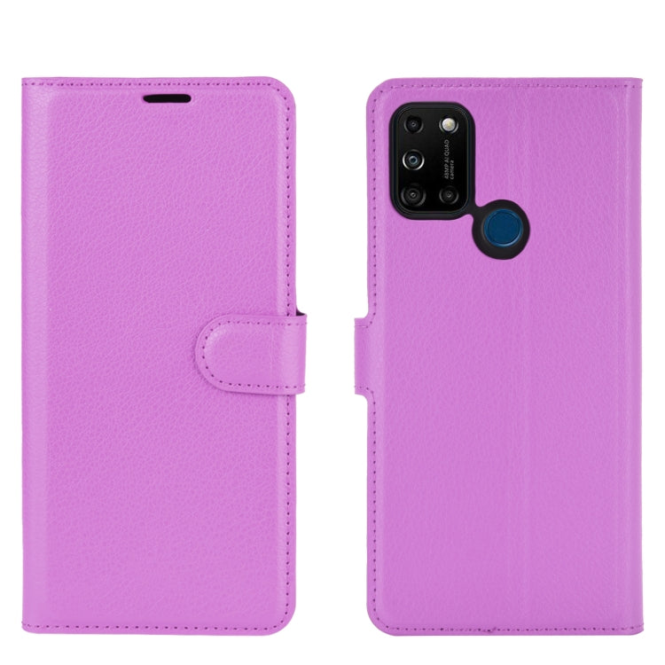 For WIKO View 5 Litchi Texture Horizontal Flip Protective Case with Holder & Card Slots & Wallet(Purple)
