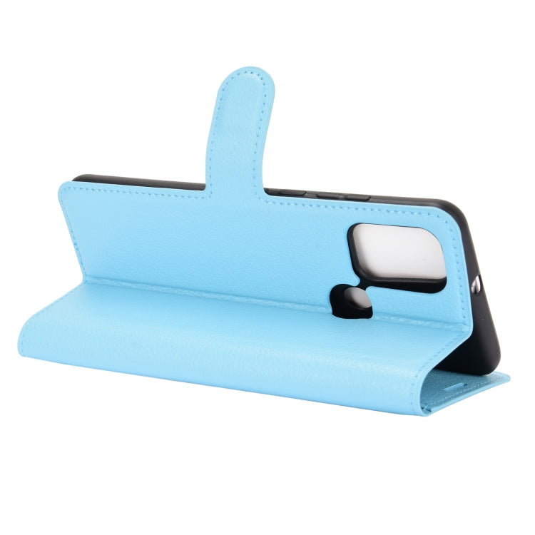 For WIKO View 5 Litchi Texture Horizontal Flip Protective Case with Holder & Card Slots & Wallet(Blue)