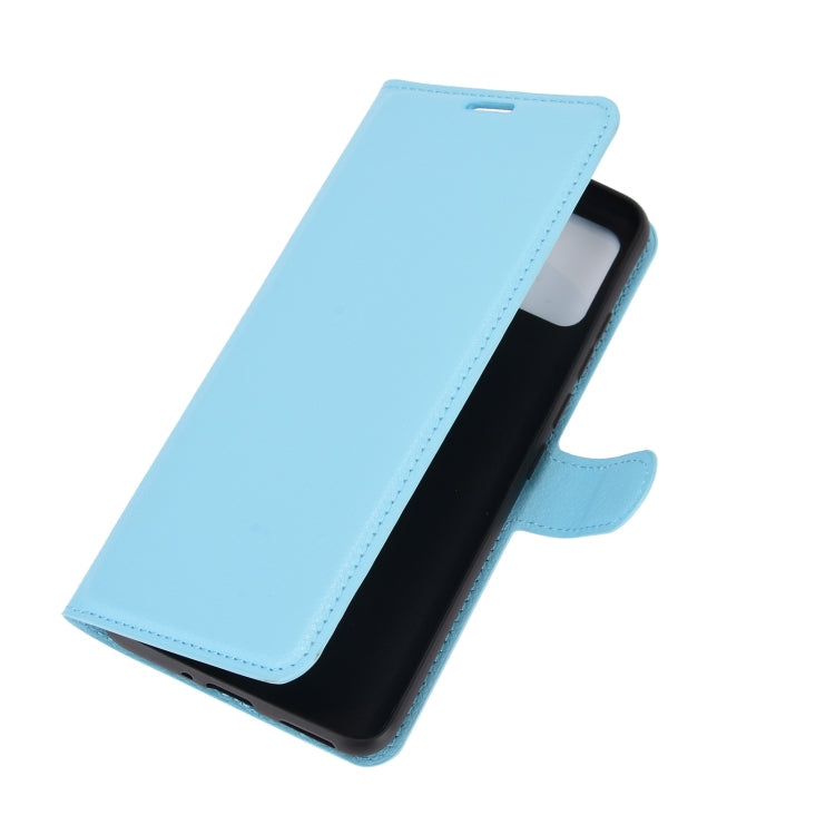 For WIKO View 5 Litchi Texture Horizontal Flip Protective Case with Holder & Card Slots & Wallet(Blue)