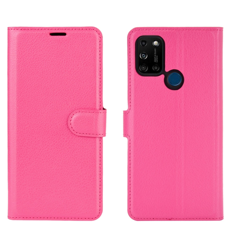 For WIKO View 5 Litchi Texture Horizontal Flip Protective Case with Holder & Card Slots & Wallet(Rose red)