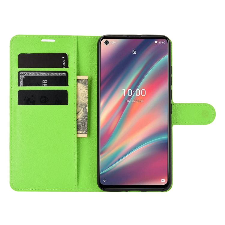 For WIKO View 5 Litchi Texture Horizontal Flip Protective Case with Holder & Card Slots & Wallet(Green)