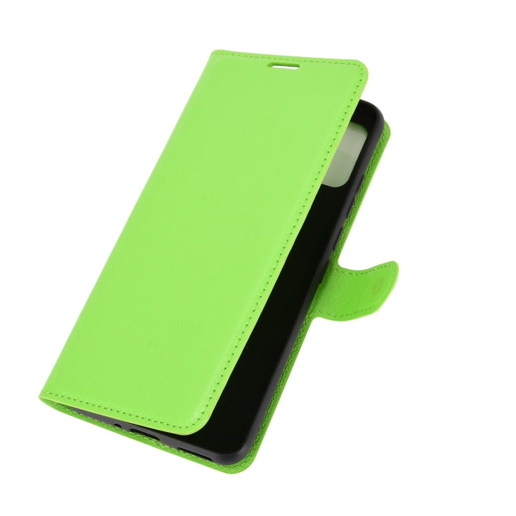 For WIKO View 5 Litchi Texture Horizontal Flip Protective Case with Holder & Card Slots & Wallet(Green)
