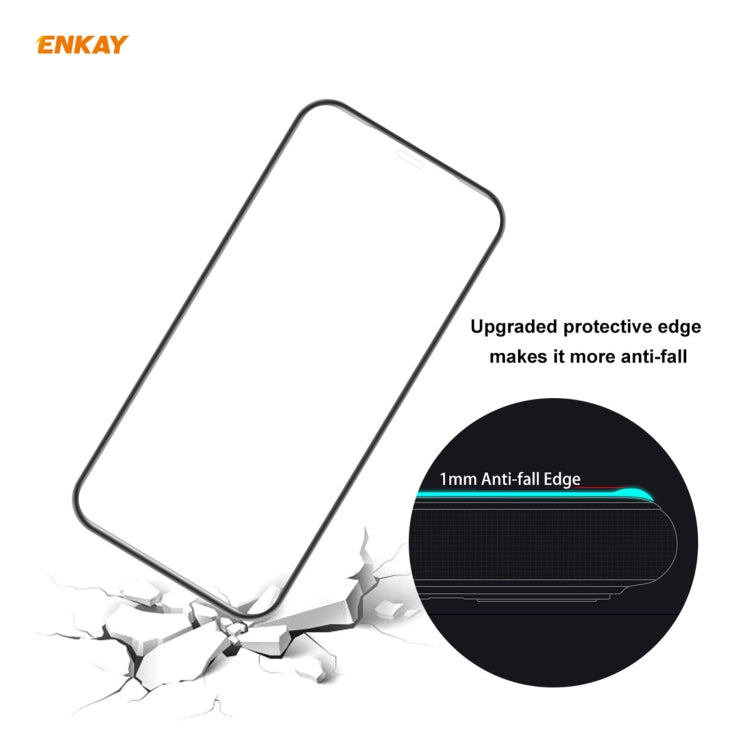 5 PCS ENKAY Hat-Prince Anti-drop Full Glue Tempered Glass Full Screen Film Anti-fall Protector For iPhone 12 / 12 Pro