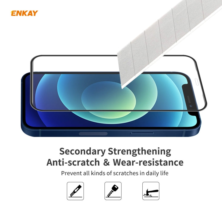 5 PCS ENKAY Hat-Prince Anti-drop Full Glue Tempered Glass Full Screen Film Anti-fall Protector For iPhone 12 / 12 Pro