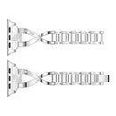 X-shaped Diamond-studded Solid Stainless Steel Wrist Strap Watch Band for Apple Watch Series 3 & 2 & 1 42mm(Silver)