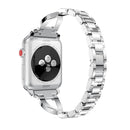 X-shaped Diamond-studded Solid Stainless Steel Wrist Strap Watch Band for Apple Watch Series 3 & 2 & 1 42mm(Silver)