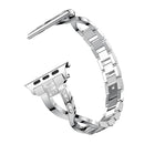 X-shaped Diamond-studded Solid Stainless Steel Wrist Strap Watch Band for Apple Watch Series 3 & 2 & 1 42mm(Silver)