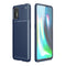 For Motorola Moto G9 Plus Carbon Fiber Texture Shockproof TPU Case(Blue)