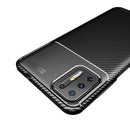 For Motorola Moto G9 Plus Carbon Fiber Texture Shockproof TPU Case(Blue)