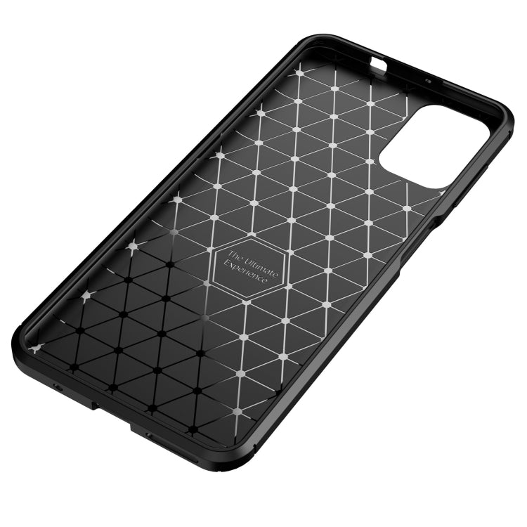 For Motorola Moto G9 Plus Carbon Fiber Texture Shockproof TPU Case(Blue)