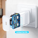 2 in 1 PD 20W Single USB-C / Type-C Port Travel Charger + 3A PD3.0 USB-C / Type-C to 8 Pin Fast Charge Data Cable Set, Cable Length: 1m, EU Plug