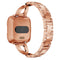 X-shaped Diamond-studded Solid Stainless Steel Watch Band for Fitbit Versa Lite(Rose Gold)