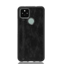 For Google Pixel 4a 5G Shockproof Sewing Cow Pattern Skin PC + PU + TPU Case(Black)