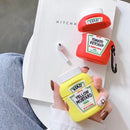 For Apple AirPods 1/2 Generation Universal Wireless Ketchup Bluetooth Headphone Protective Case(Red)