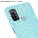 For OPPO A53 2020 / A32 2020 Shockproof Crocodile Texture PC + PU Case(Light Green)