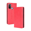 For OPPO A53 2020 / A53S 2020 / A33 Magnetic Buckle Retro Crazy Horse Texture Horizontal Flip Leather Case with Holder & Card Slots & Photo Frame(Red)