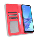 For OPPO A53 2020 / A53S 2020 / A33 Magnetic Buckle Retro Crazy Horse Texture Horizontal Flip Leather Case with Holder & Card Slots & Photo Frame(Red)