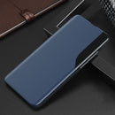 Side Display Magnetic Shockproof Horizontal Flip Leather Case with Holder For iPhone 12 mini(Blue)