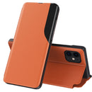 Side Display Magnetic Shockproof Horizontal Flip Leather Case with Holder For iPhone 12 mini(Orange)