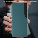 For iPhone X / XS Side Display Magnetic Shockproof Horizontal Flip Leather Case with Holder(Purple)