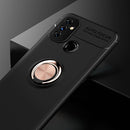 For OnePlus N100 Metal Ring Holder 360 Degree Rotating TPU Case(Black+Rose Gold)