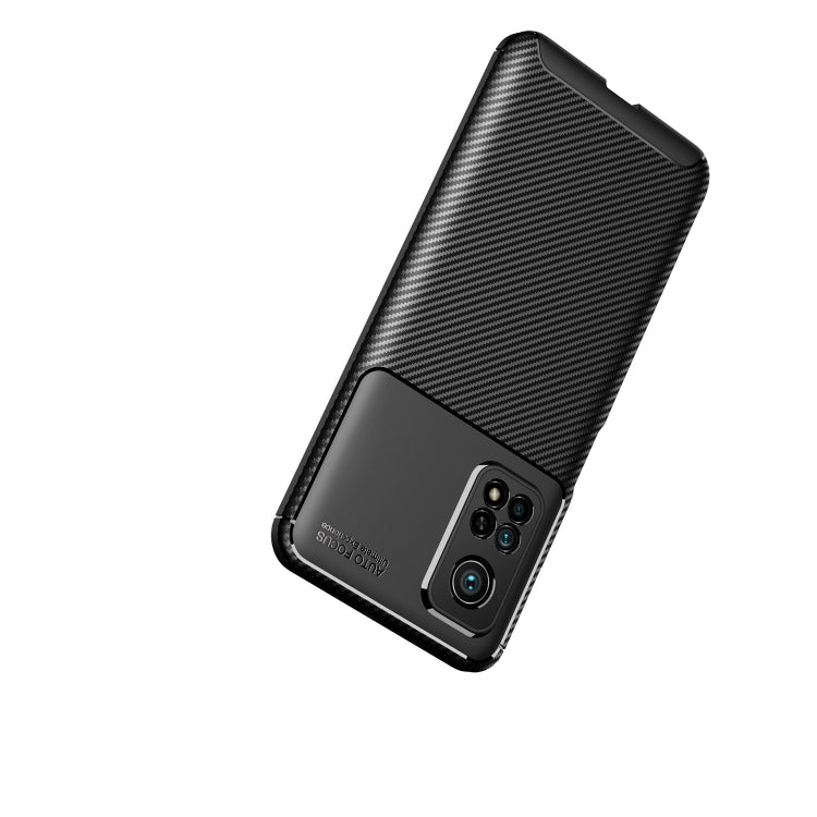 For Xiaomi Mi 10T Pro Carbon Fiber Texture Shockproof TPU Case(Blue)