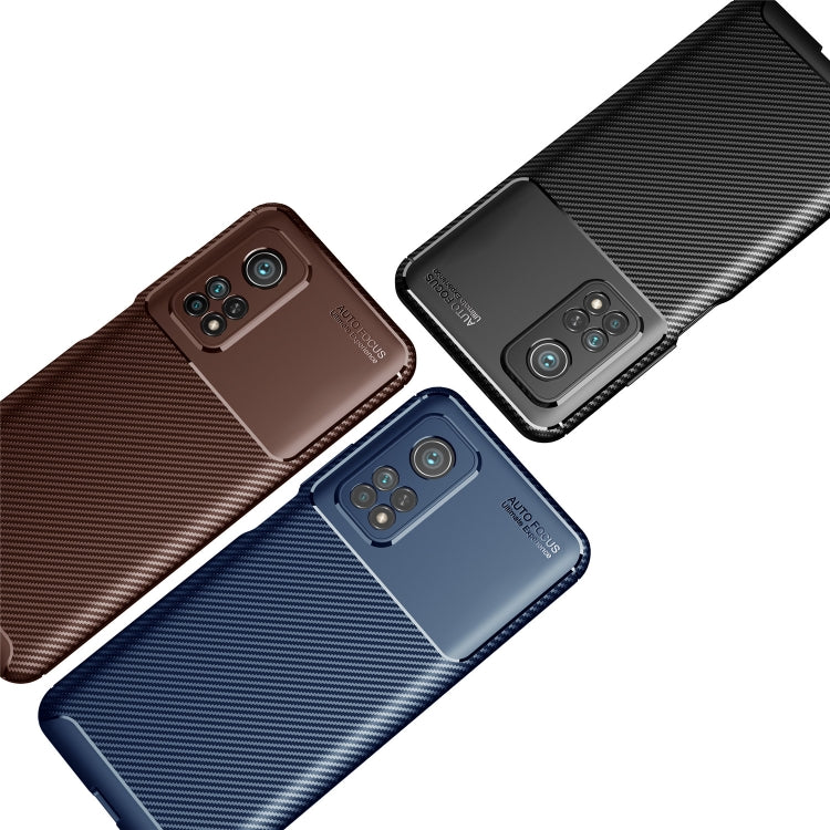 For Xiaomi Mi 10T Pro Carbon Fiber Texture Shockproof TPU Case(Blue)