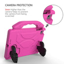 For iPad Mini 5/4/3/2/1 EVA Material Children Flat Anti Falling Cover Protective Shell With Thumb Bracket(RoseRed)